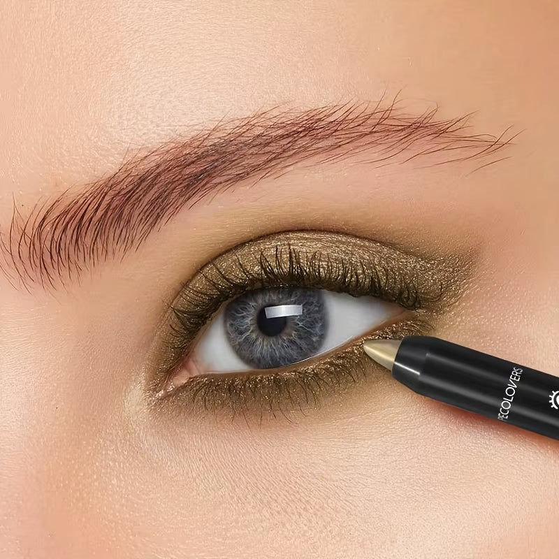 Pearlescent Eyeshadow Pencil Stick Highlight Stick, Black & Grey Shimmer Eye Shadow Pen with Eyeliner, 1Pc