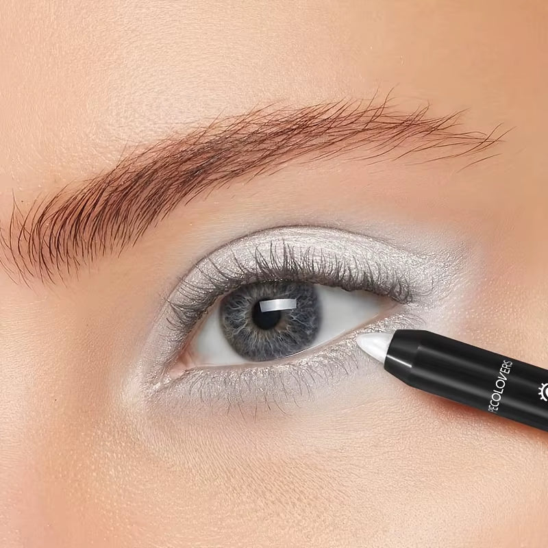 Pearlescent Eyeshadow Pencil Stick Highlight Stick, Black & Grey Shimmer Eye Shadow Pen with Eyeliner, 1Pc