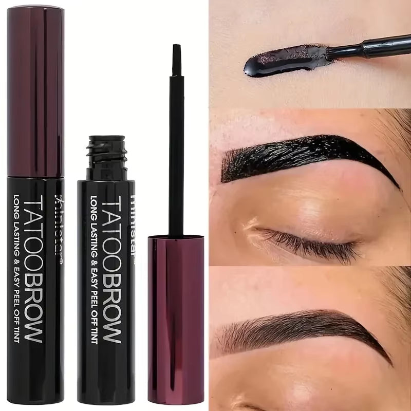 1Pc Tattoo Peel off Eyebrow Gel Tint, Semi Permanent Brow Tint, Waterproof, Transfer-Proof, for Fuller & Defined Looking Brows