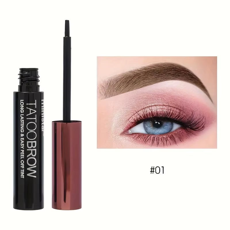 1Pc Tattoo Peel off Eyebrow Gel Tint, Semi Permanent Brow Tint, Waterproof, Transfer-Proof, for Fuller & Defined Looking Brows