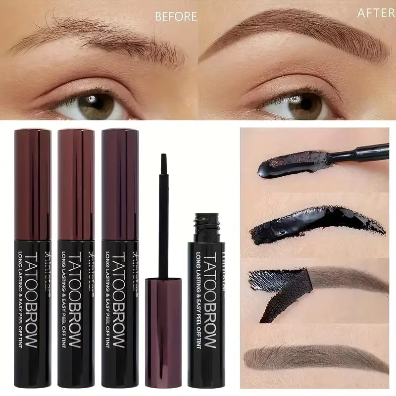 1Pc Tattoo Peel off Eyebrow Gel Tint, Semi Permanent Brow Tint, Waterproof, Transfer-Proof, for Fuller & Defined Looking Brows